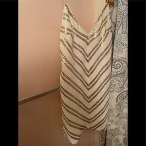 White and gold sequin dress